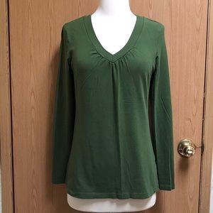 🌿 Forest Green V-neck Blouse 🌿